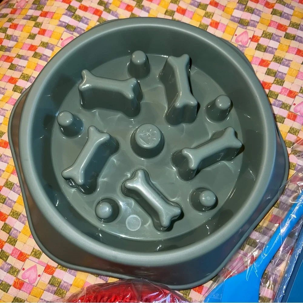 Pet Dog Cat Slow Feeder Bowl Lick Mat with Spatula Treat Ball Set New